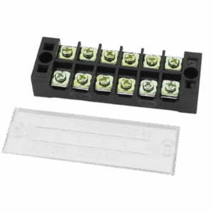 Bornera Negra con Tapa 6P 15A